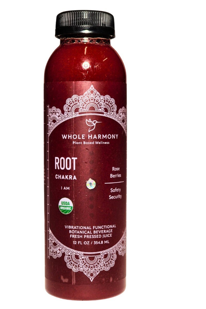 Root Chakra Balancing Beverage on white background