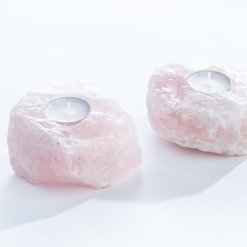 Rose Quartz Candle Holder