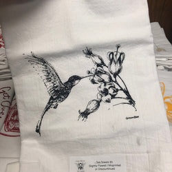Hummingbird Tea Towel | BLACK