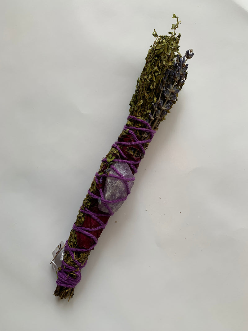 Amethyst Gem Smudge Wand