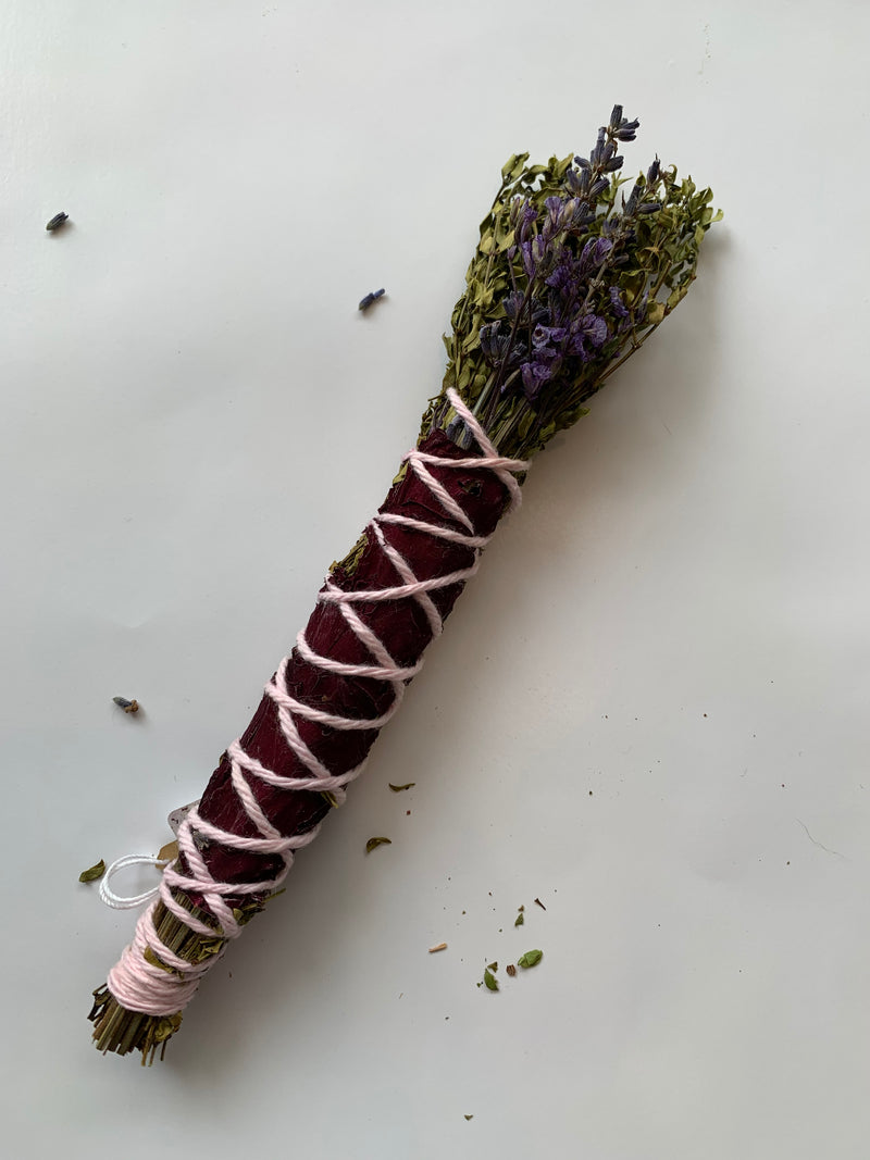 Small Red Herbal Smudge Wand