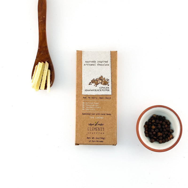 Ginger Infused With Black Pepper Chocolate Bar